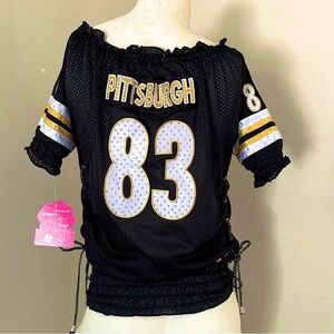 Pittsburgh Steelers women’s rhinestone #83 mesh jersey